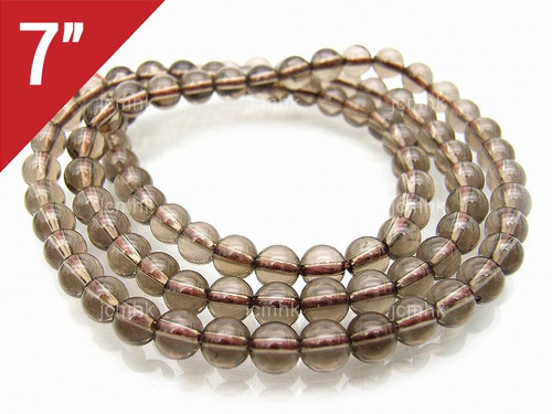 4mm Smoky Topaz Round Loose Beads About 7" synthetic [i4a8]