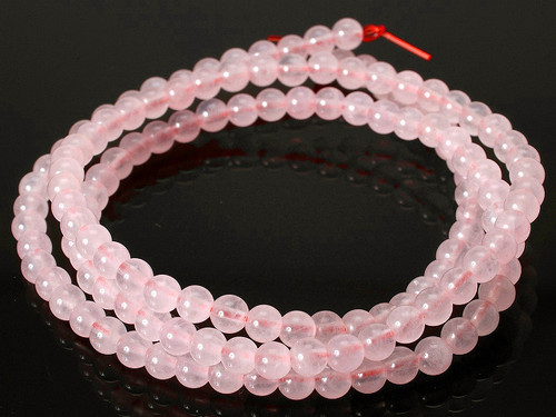 4mm Rose Quartz Round Loose Beads About 7" dyed [i4b1]
