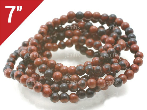 4mm Mahogany Obsidian Round Loose Beads About 7" natural [i4b28]