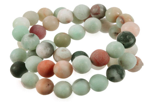 8mm Matte Gold Black Amazonite Round Beads 15.5" natural [8r36m]