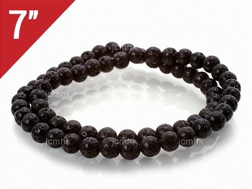4mm Volcano Black Lava Round Loose Beads About 7" natural [i4d50]