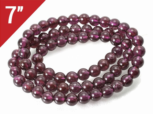 4mm Garnet Round Loose Beads About 7" natural [i4m2]