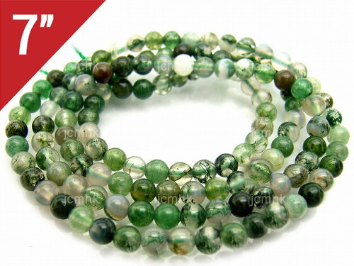 6mm Moss Agate Round Loose Beads About 7" natural [i6d3]