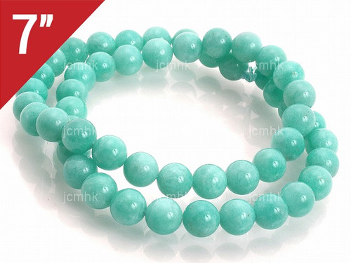 6mm Amazonite Round Loose Beads About 7" dyed [i6d51]