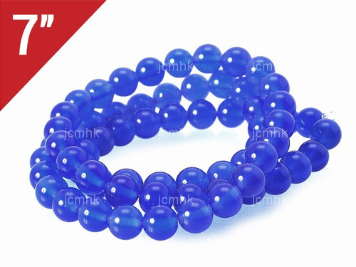 6mm Blue Agate Round Loose Beads About 7" dyed [i6f12]