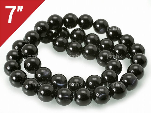 6mm Black Agate Round Loose Beads About 7"[i6f16]