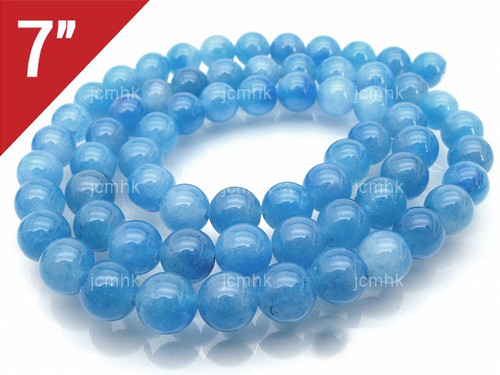 8mm Larimar Jade Round Loose Beads About 7" dyed [i8b5i]