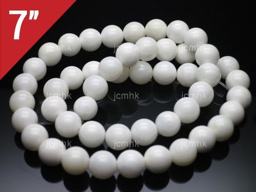 8mm Mother Of Pearl Round Loose Beads About 7" natural [i8d53]