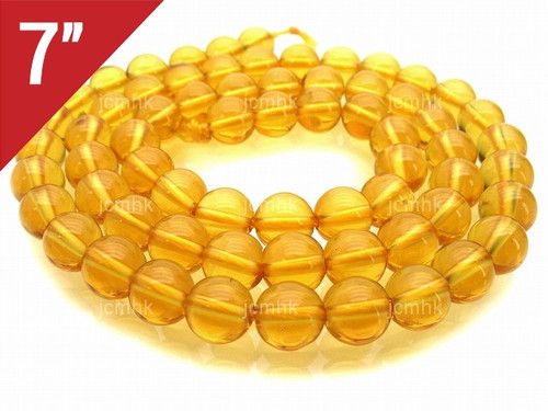 8mm Citrine Crystal Round Loose Beads About 7" natural [i8r7]