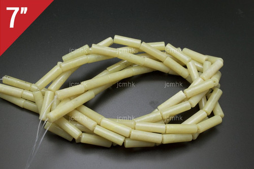 4x13mm Lemon Agate Tube Loose Beads 7" [is1b82-13t]