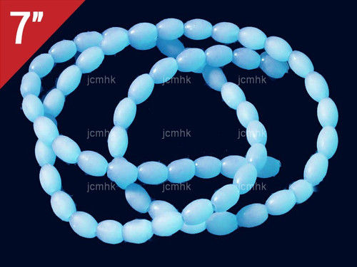 4x6mm Aqua Quartz Rice Loose Beads 7" synthetic [iu72a70]
