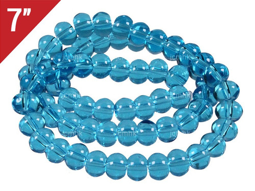 8mm Aquamarine Abacus Loose Beads 7" synthetic [iu76a34]