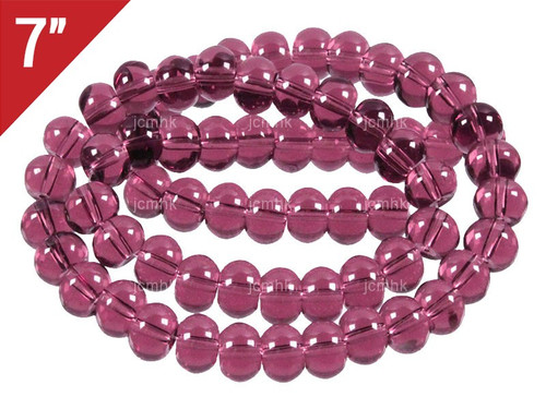 8mm Amethyst Abacus Loose Beads 7" synthetic [iu76a6]