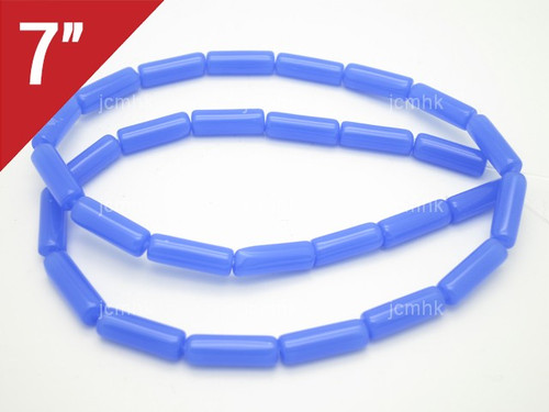 4x13mm Chalcedony Tube Loose Beads 7" synthetic [iu78a65]