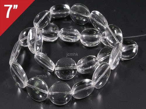 13x18mm Crystal Puff Oval Loose Beads 7" synthetic [iu84a5]