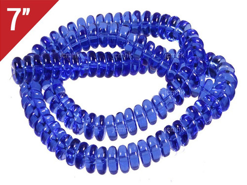 8mm Blue Quartz Rondelle Loose Beads 7" synthetic [iu90a36]