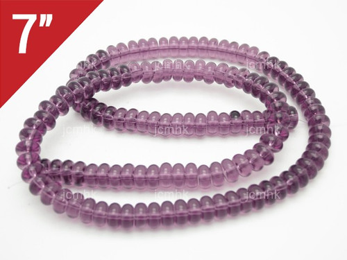 6mm Amethyst Rondelle Loose Beads 7" synthetic [iu93a6]