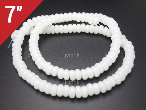 6mm White Quartz Rondelle Loose Beads 7" [iu93a76]