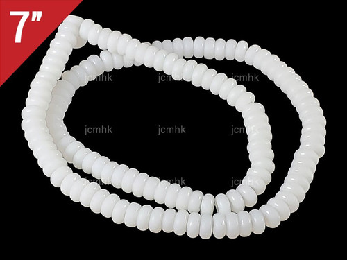 6mm White Obsidian Rondelle Loose Beads 7" [iu93b98]