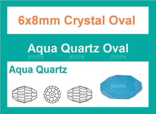6x8mm Aqua Opal Crystal Faceted Rice Loose Beads 20pcs. [iuc12b6]