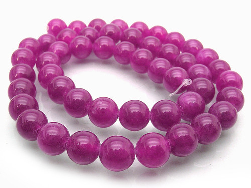 10mm Fuchsia Jade Round Beads 15.5" dyed [10b73]