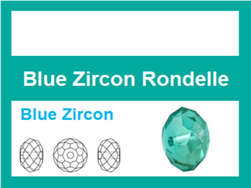 12x8mm Blue Zircon Crystal Faceted Rondelle Loose Beads 20pcs. [iuc5a27]