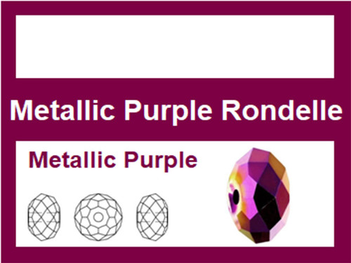 12x8mm Metallic Purple Crystal Faceted Rondelle Loose Beads 20pcs. [iuc5b22]