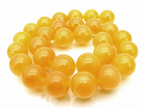 10mm Yellow Chalcedony Round Beads 15.5" dyed [10b92]