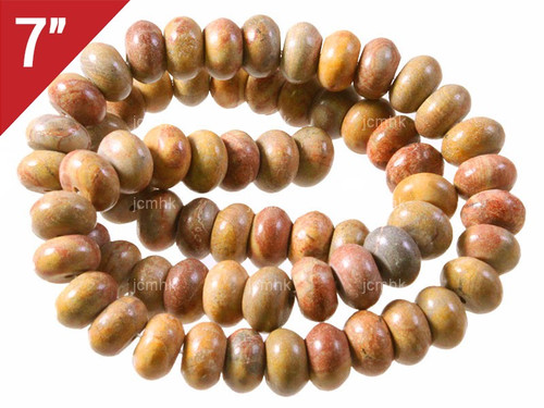 10mm Picture Jasper Rondelle Loose Beads 7" [iwa266]