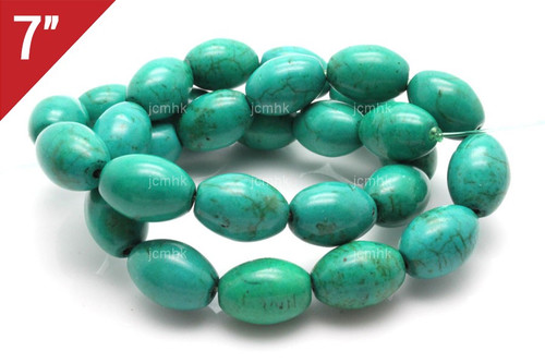 12x18mm Tibetan Turquoise Rice Loose Beads 7" [it2c12]