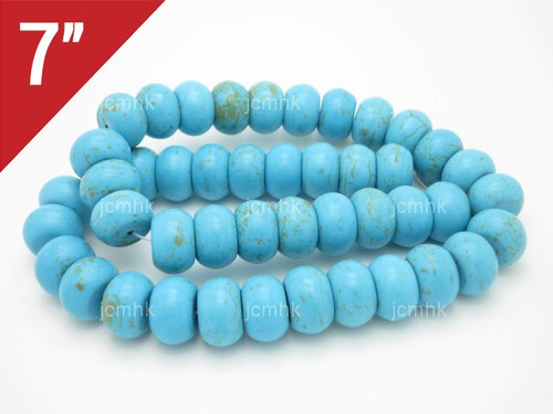 14mm Blue Turquoise Rondelle Loose Beads 7" [it3b14]