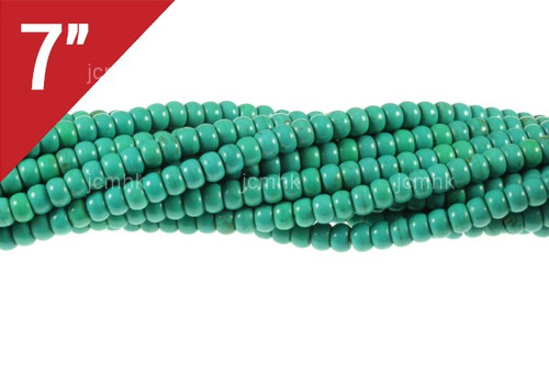 6mm Green Turquoise Rondelle Loose Beads 7" [it3g6]