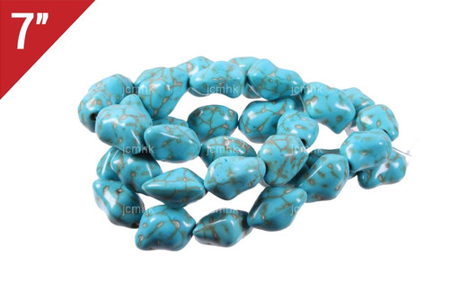 10-12mm Turquoise Nugget Loose Beads 7" [it9b12]
