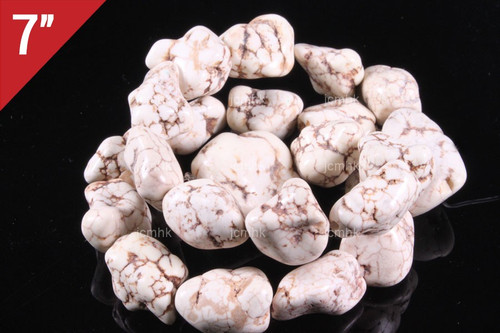 16-18mm White Turquoise Nugget Loose Beads 7" [it9w18]