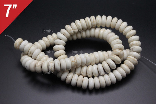 8mm White Turquoise Rondelle Loose Beads 7" [its152]