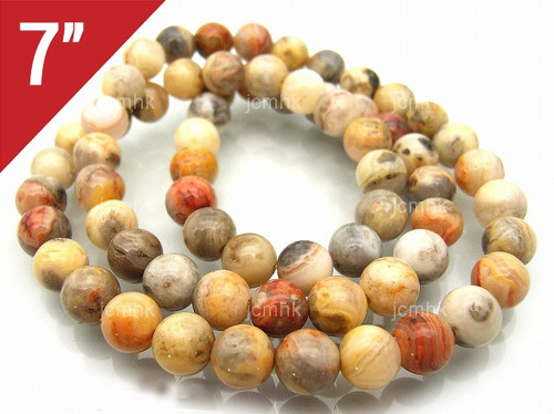 12mm Crazy Lace Agate Round Loose Beads About 7" natural [i12r28]