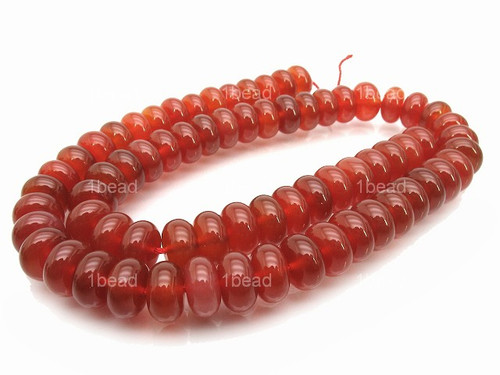 8mm Carnelian Rondelle Beads 15.5" heated [a308a]