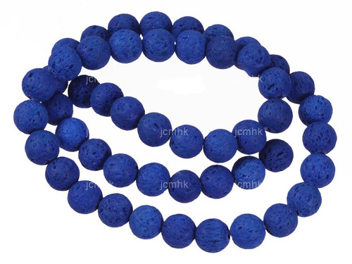 8mm Volcano Lapis Lava Round Beads 15.5" dyed [8kl]