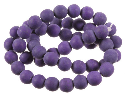 10mm Matte Purple Magnesite Round Beads 15.5" [10tpm]