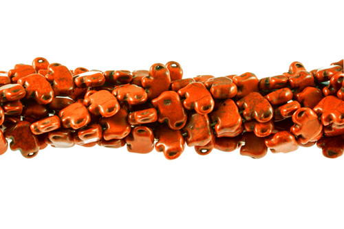 10x15mm Magnesite Elephant Beads 15.5" Orange [t552h]