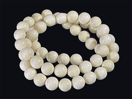 7mm Natural Buffalo Bone Beads 7" A Grade [7z1]