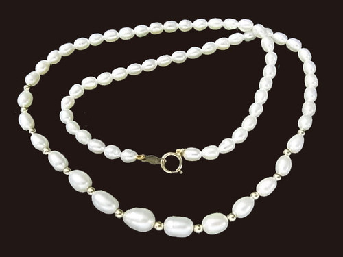 4-6mm Freshwater Pearl Necklace 15.5" AA Grade Lustre [p101r]