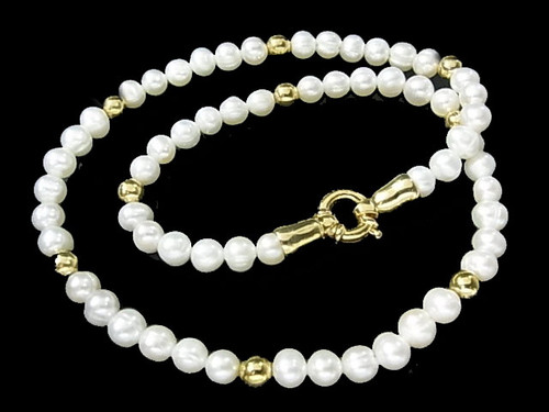 6-7mm Freshwater Pearl Necklace 18", 18K G.P.Clasp AA Grade Lustre [p102e]