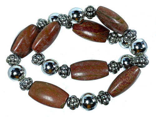 15x28mm Country Agate Rice Beads 15.5" natural [s63b]