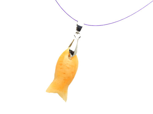 32mm Golden Jade Fish Pendant 1pc. [y928ap]