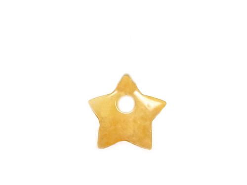 20mm Yellow Jade Donut Star bead 1pc. 6mm hole [y931b]