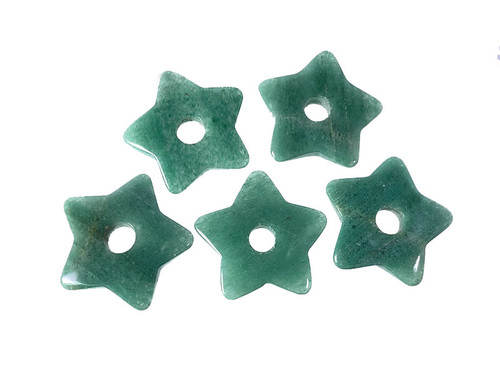 32mm Aventurine Star Donut Beads 2pcs. [y940a]