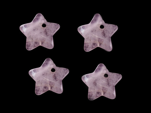 32mm Rose Quartz Star Donut Beads 1pc. [y940d]