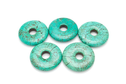 25mm stabilized turquoise Donut 2pcs. [y957a]