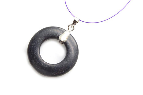 25mm Black Onyx Donut Pendant 1pc. [y958ap]